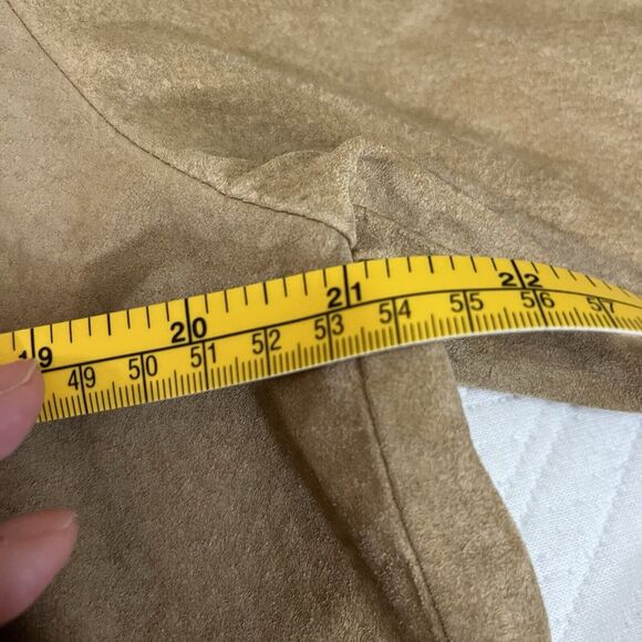 Margaret Godfrey Suede Leather Jacket Belt Sz M Brown Button Up Western Cowgirl - Picture 9 of 12